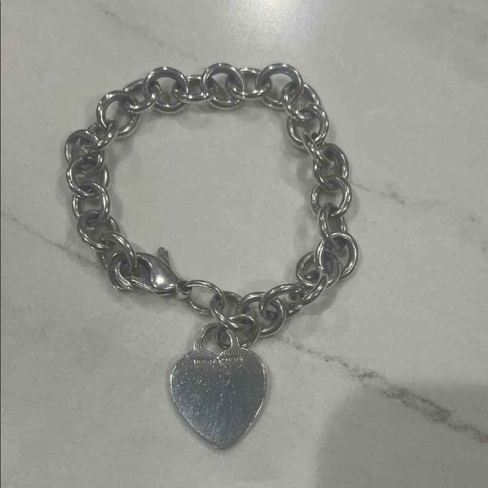 Tiffany & Co. Silver Heart Tag Link Bracelet